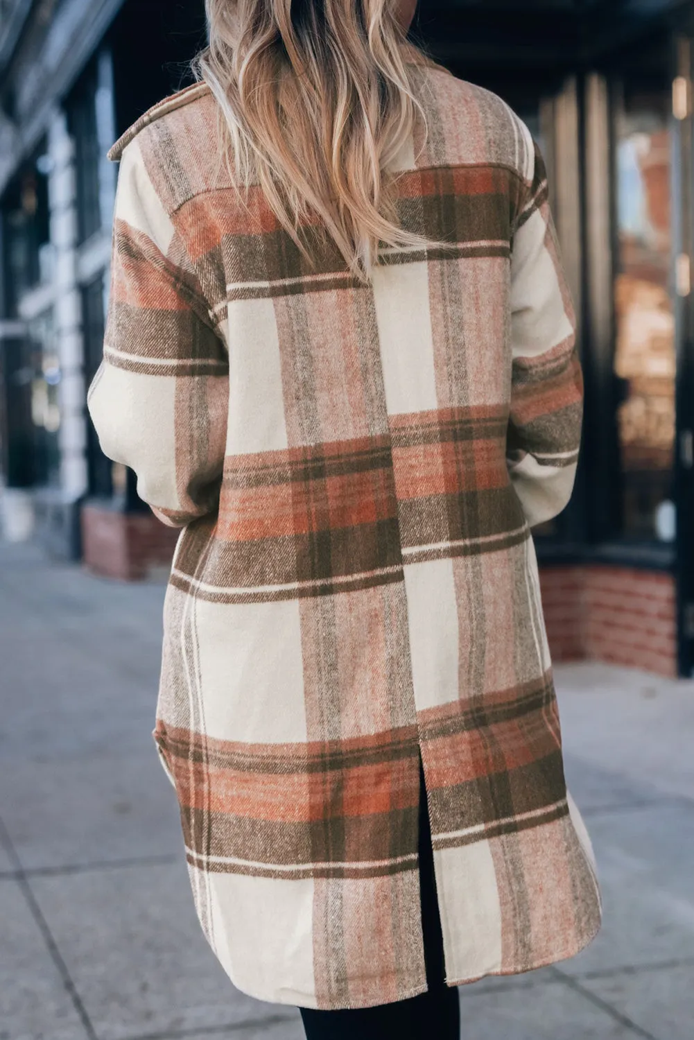 Autumn Plaid Button-Down Shirt Jacket