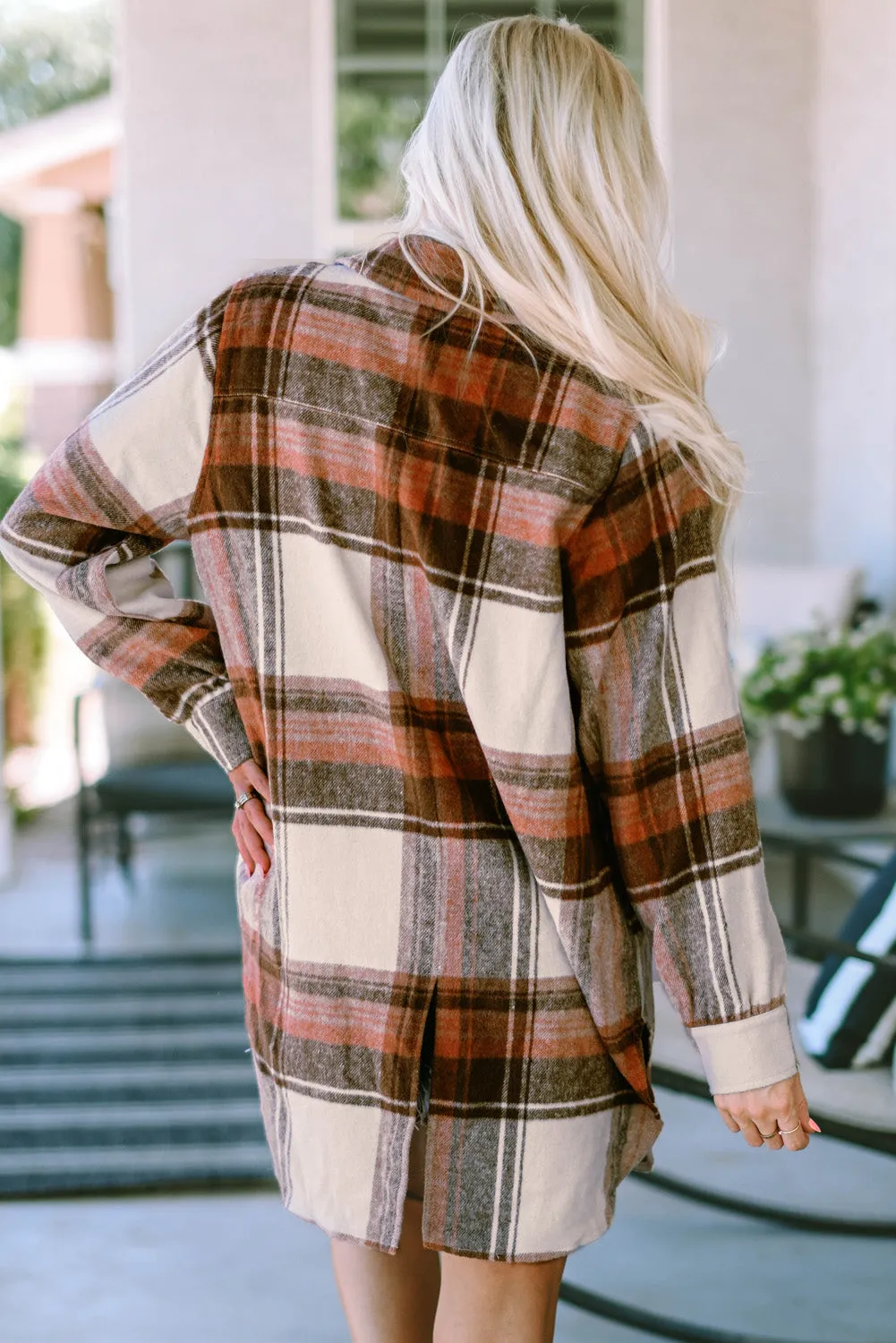 Autumn Plaid Button-Down Shirt Jacket