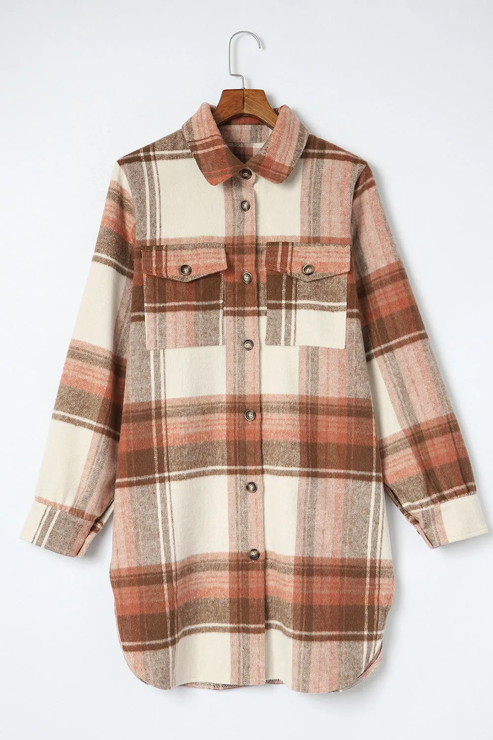 Autumn Plaid Button-Down Shirt Jacket