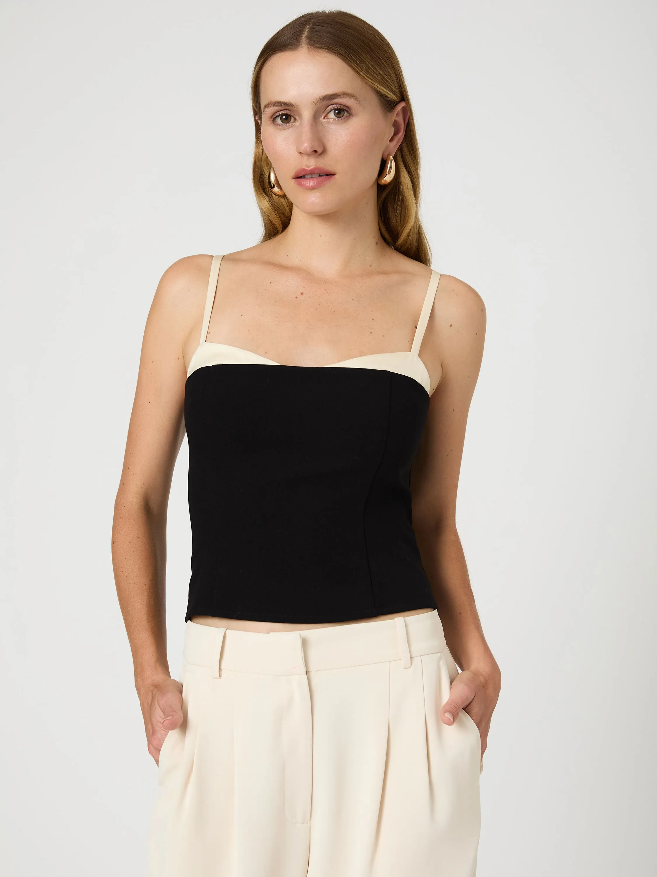 Azra Twill Corset Strappy Top