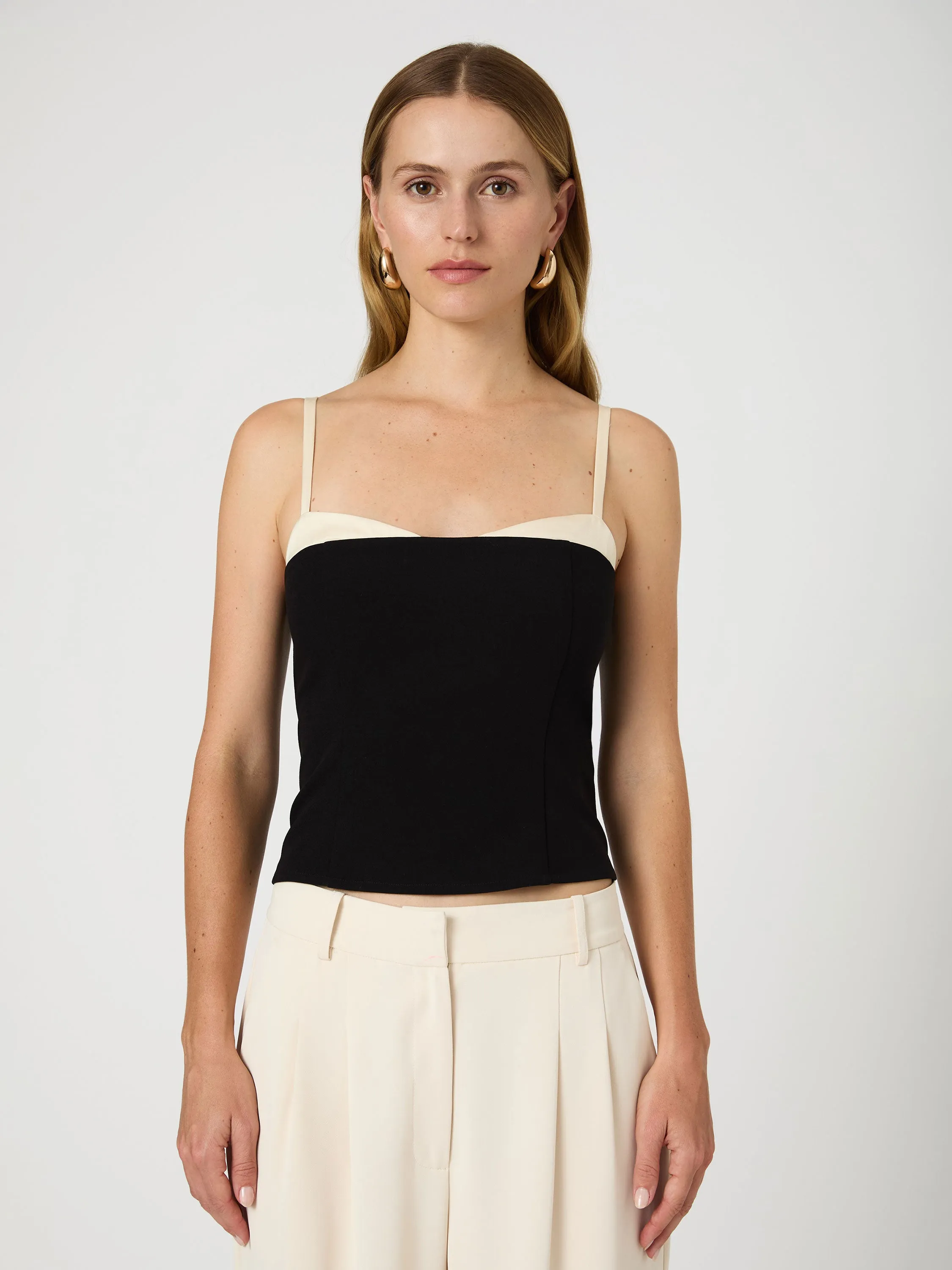 Azra Twill Corset Strappy Top