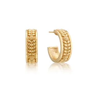 Berry Vine Small Hoop Earrings - Gold