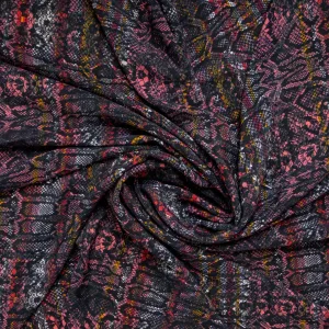 Black Animal Print Georgette Fabric