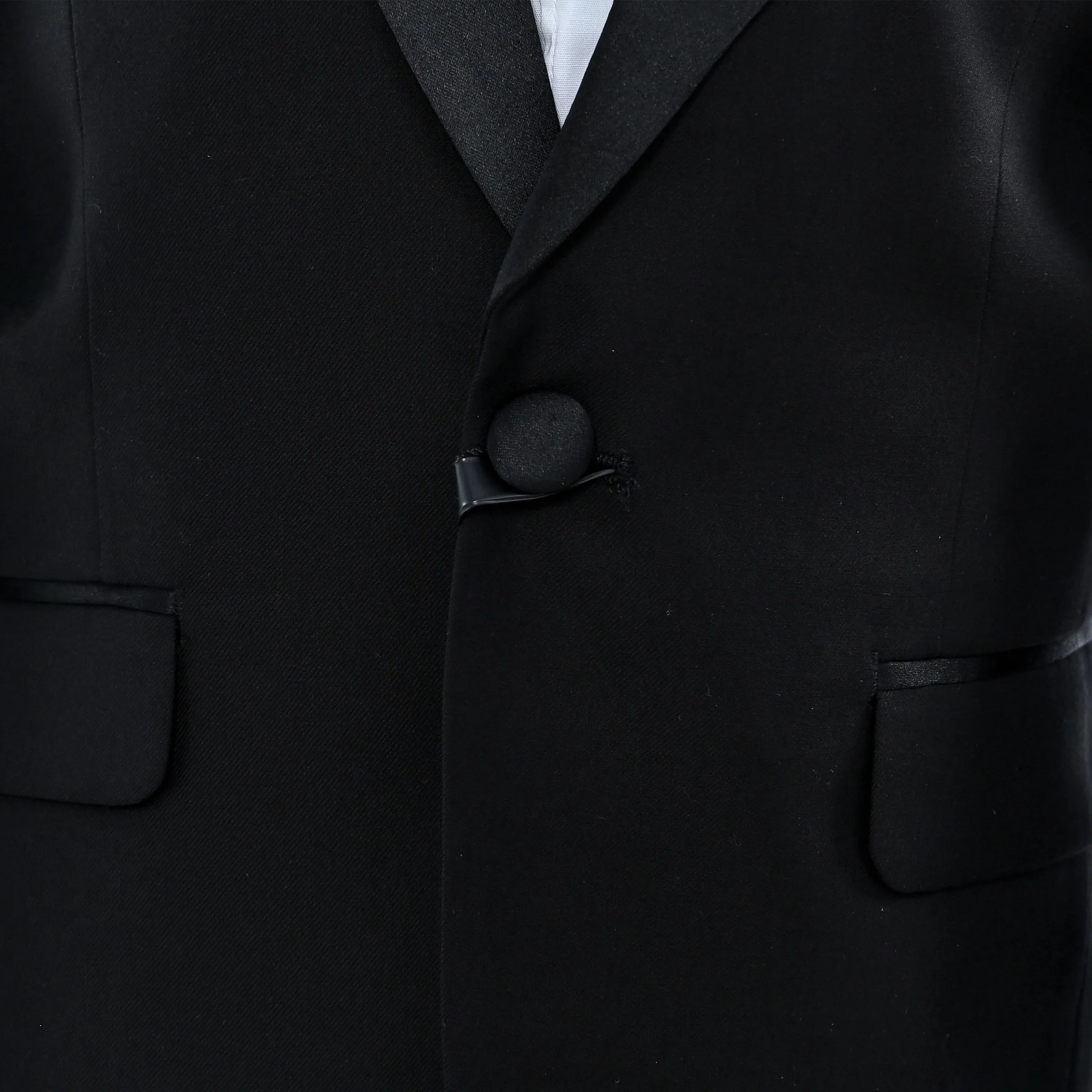 Black Peak Lapel Trim Wool Suit