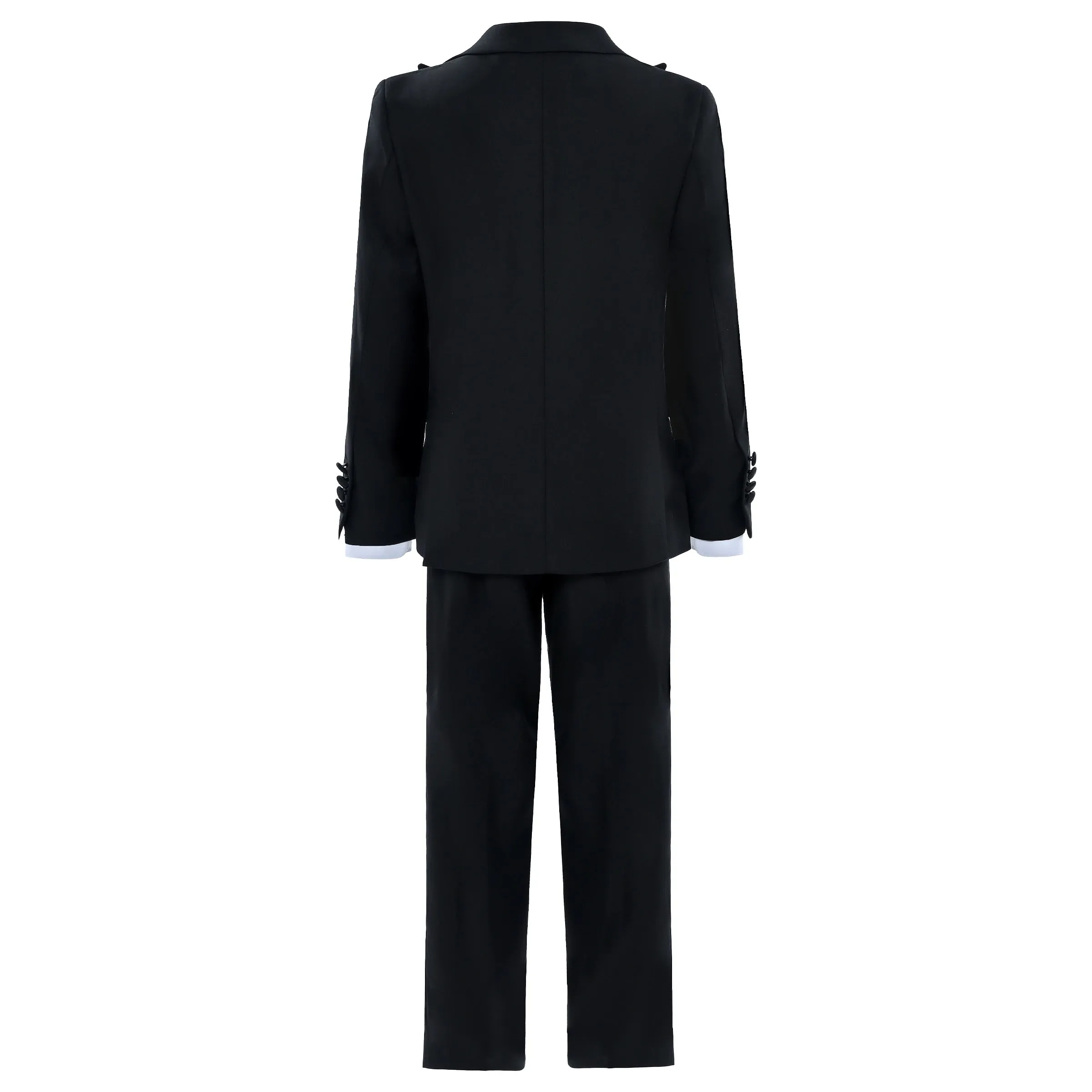 Black Peak Lapel Trim Wool Suit