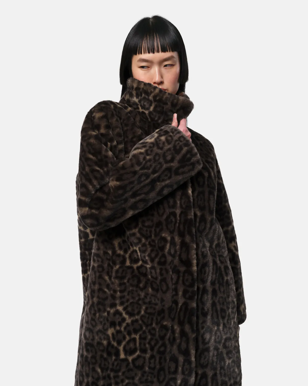 Blair Dark Leopard Mid-Length Coat