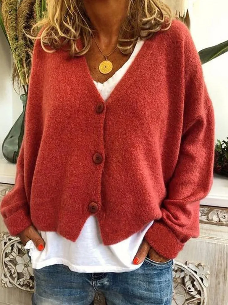 Button Down Cardigan Knit Sweater