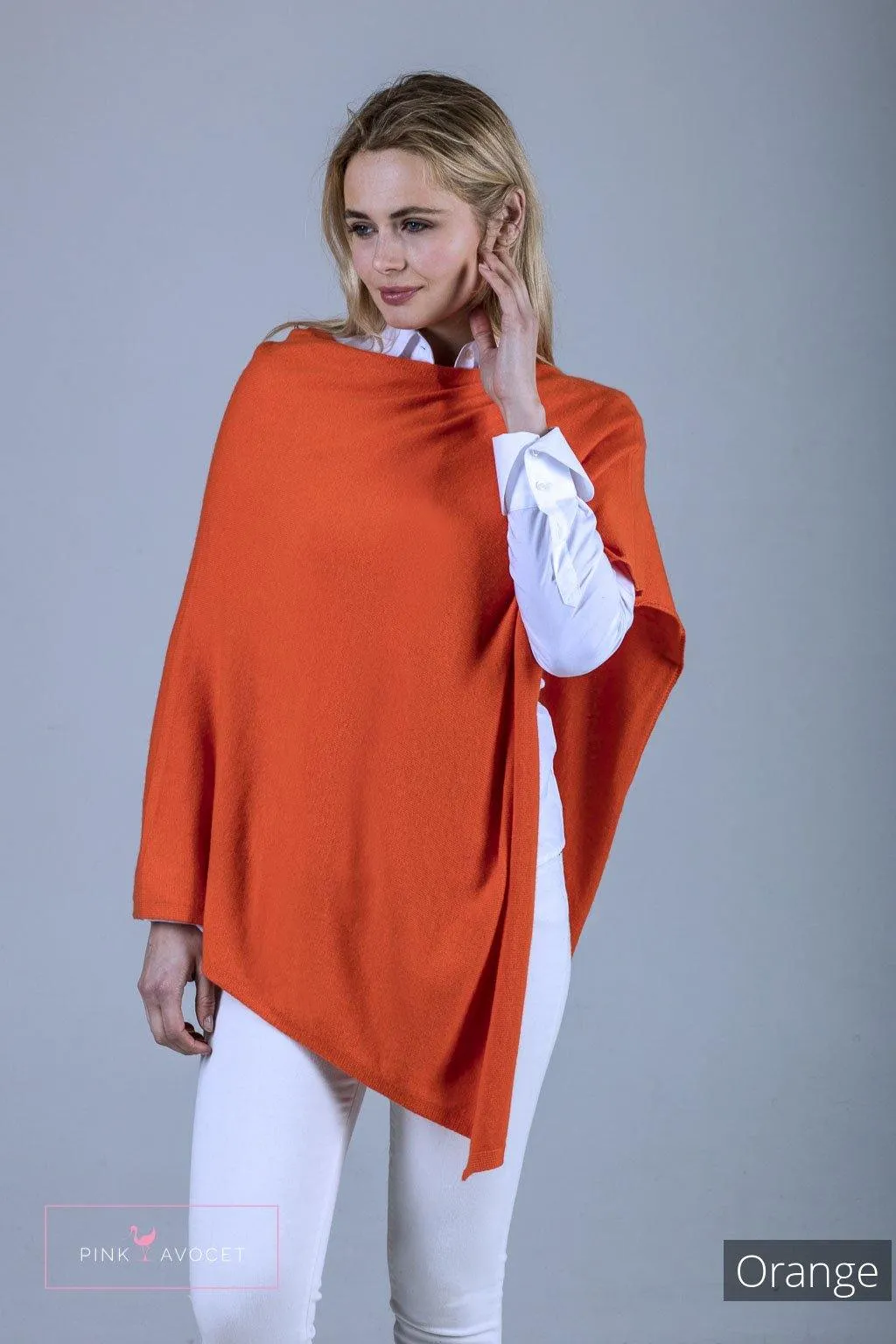 Classic Button Cashmere Poncho