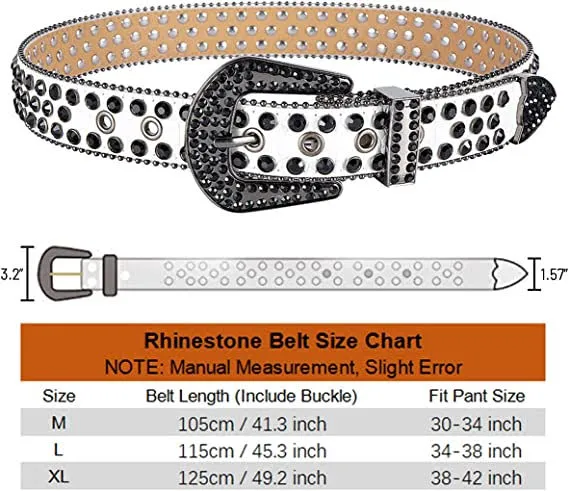 Dream Apparel Premium Strap Men Women Western Fashion Bling Bling Rhinestones Crystal Diamonds Belt