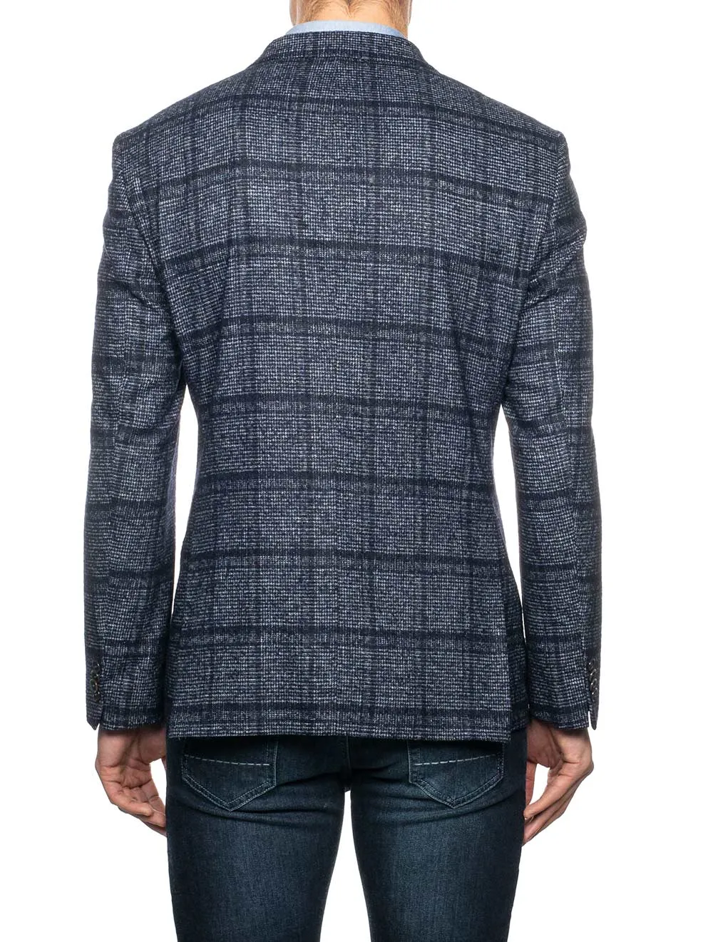 Edison Check Jacket Blue