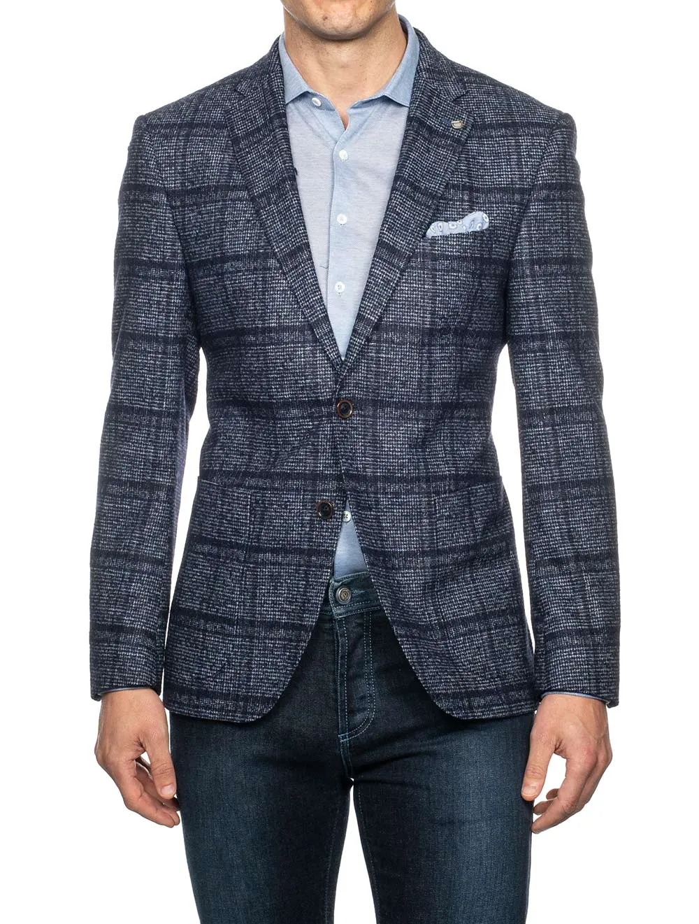 Edison Check Jacket Blue