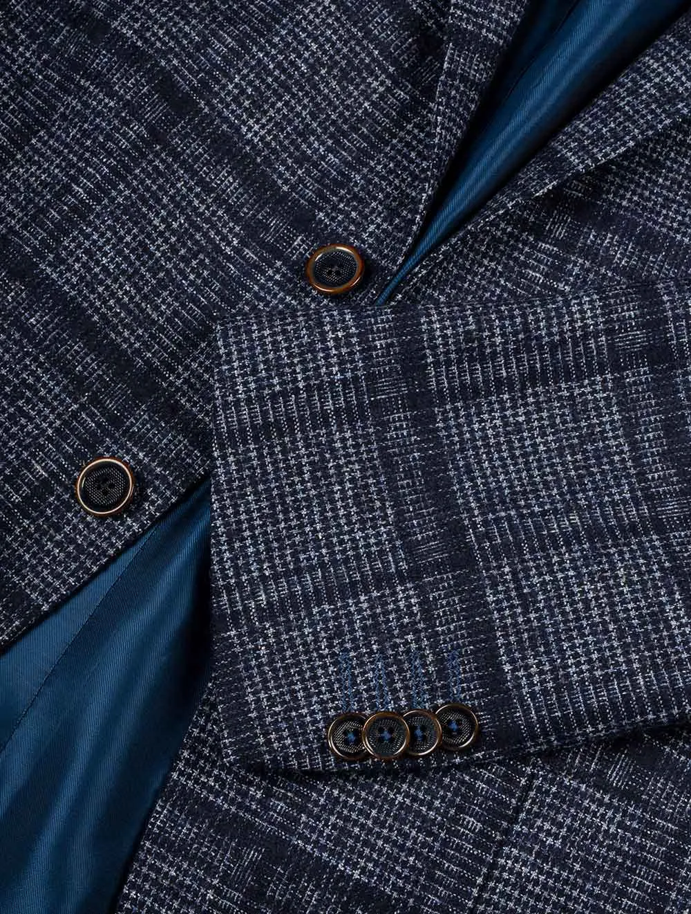 Edison Check Jacket Blue