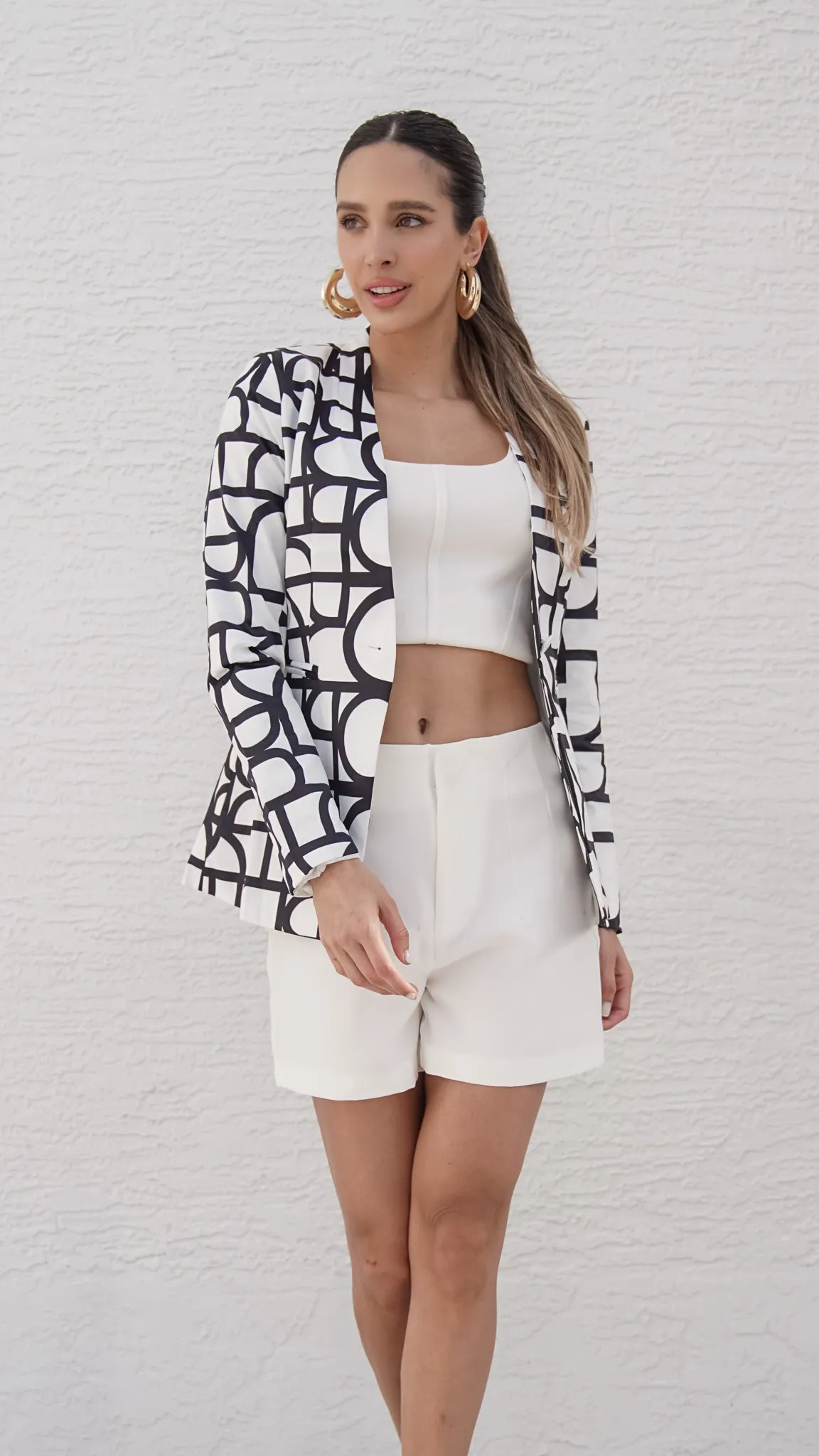 Emily Abstract Print Blazer