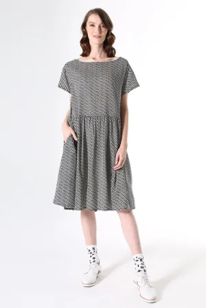 Escher Drop Waist Dress in Seersucker