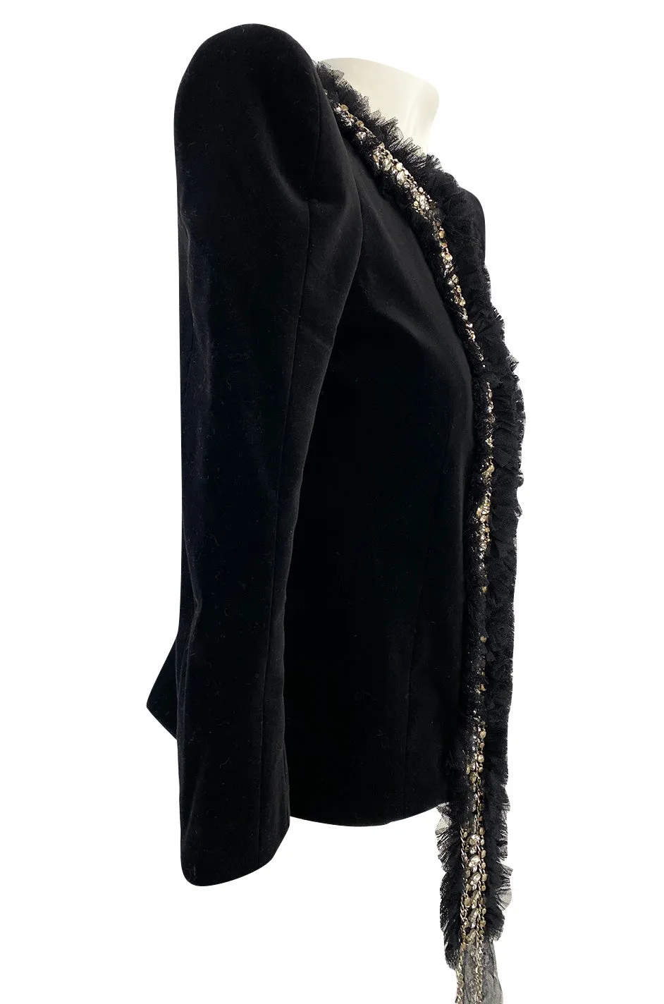 Fall 2009 Balmain by Christophe Decarnin Runway High Pagoda Shoulder Jacket w Embellishments