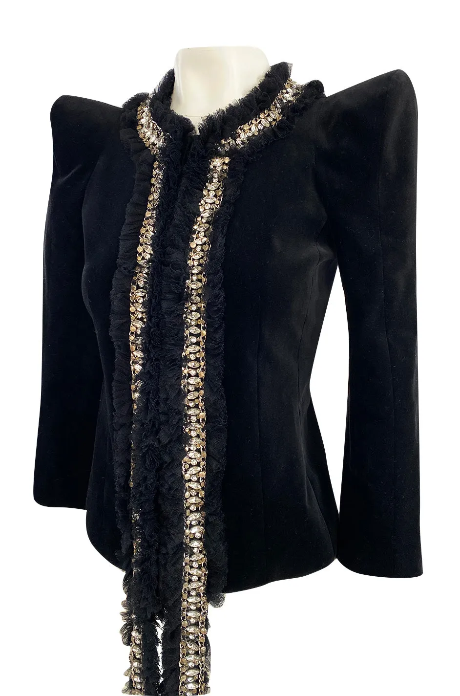 Fall 2009 Balmain by Christophe Decarnin Runway High Pagoda Shoulder Jacket w Embellishments