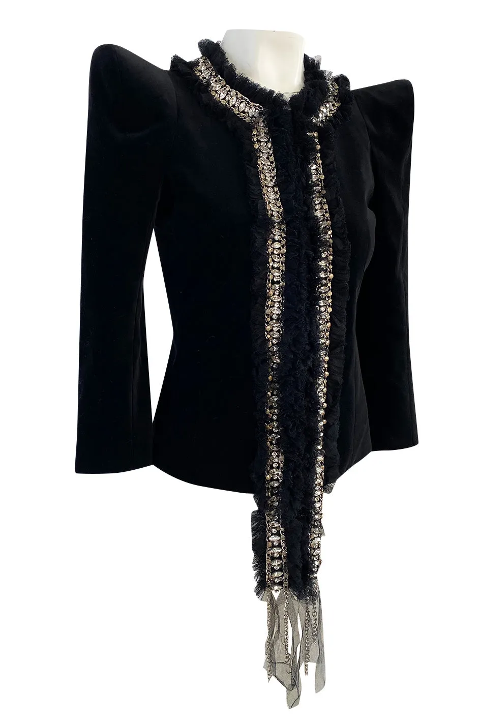 Fall 2009 Balmain by Christophe Decarnin Runway High Pagoda Shoulder Jacket w Embellishments