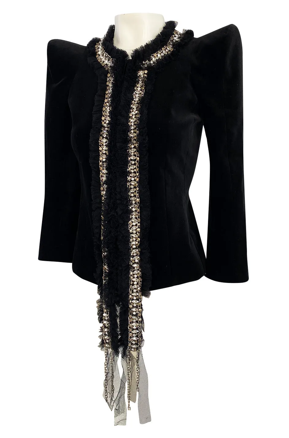 Fall 2009 Balmain by Christophe Decarnin Runway High Pagoda Shoulder Jacket w Embellishments