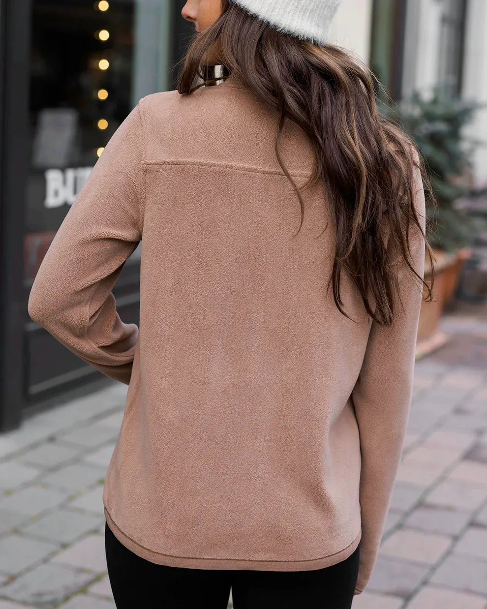 Grace & Lace Luxe Teddy Fleece Jacket - Cappuccino