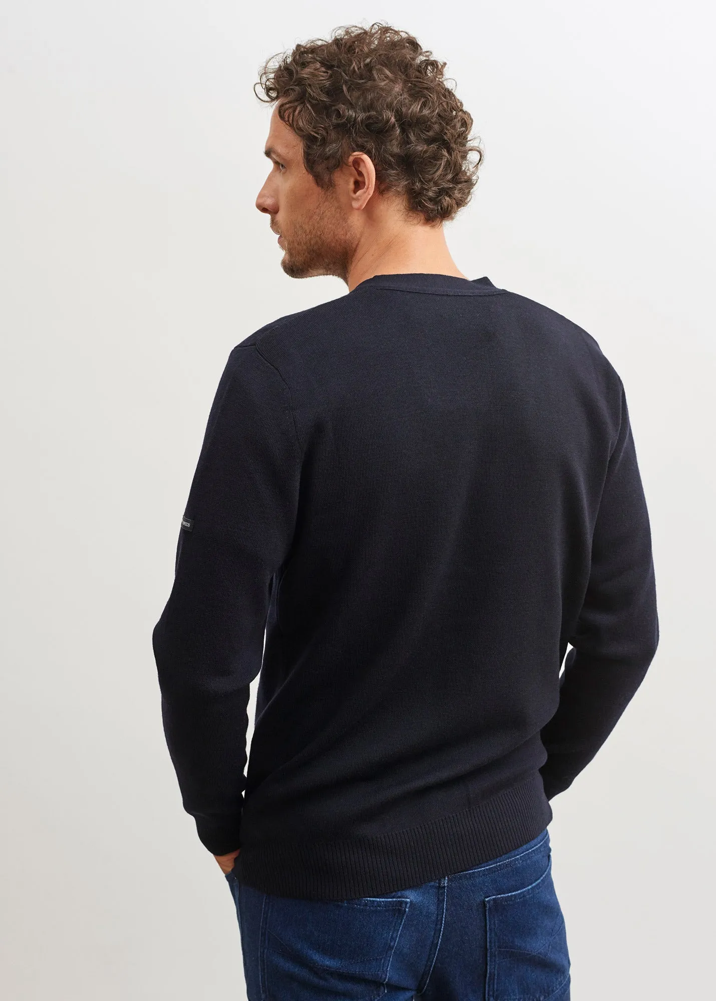 Guingamp buttoned cardigan - in extra soft merino wool (NAVY)