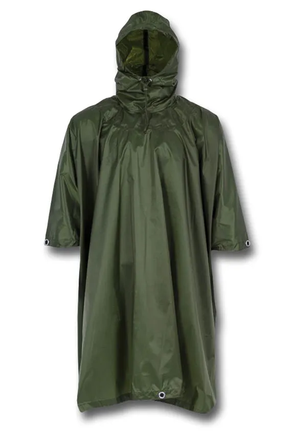 HIGHLANDER ADVENTURE RIPSTOP PONCHO - OLIVE GREEN