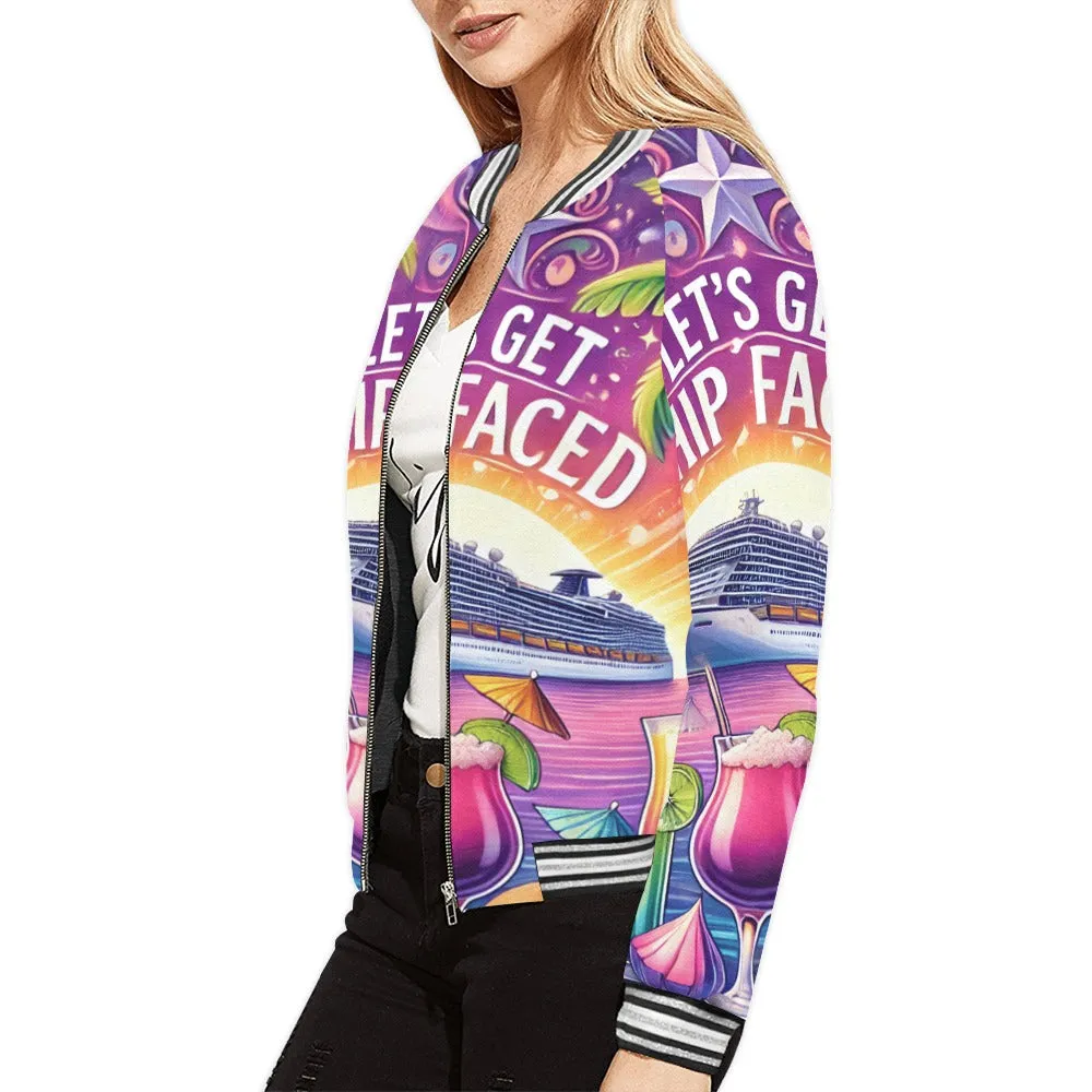 Lets get ship faced Bomber Jacket for Women