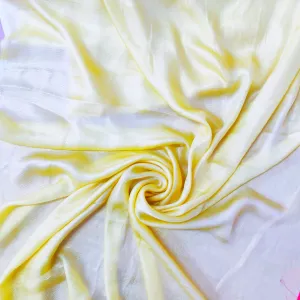 Light Yellow Solid Gold Crush Georgette Satin Fabric