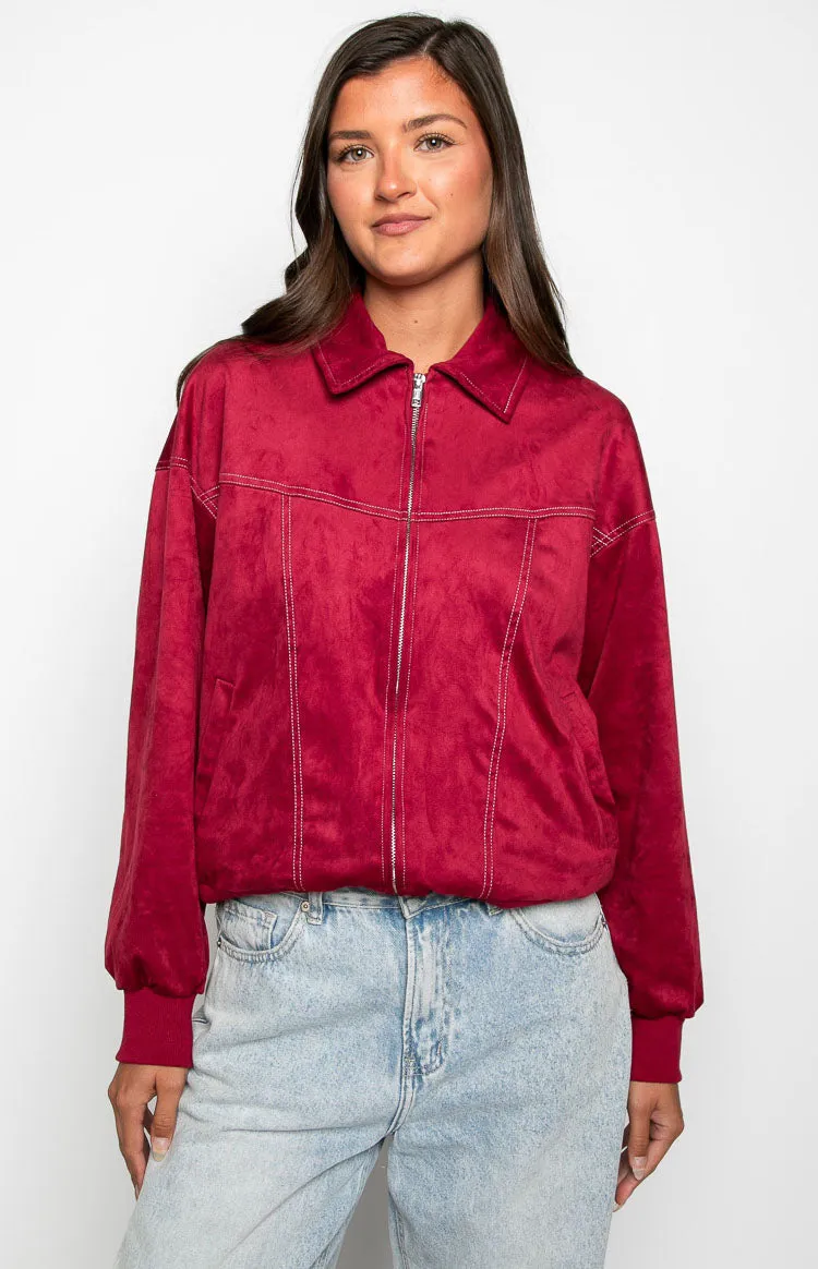 Lui Red Bomber Jacket