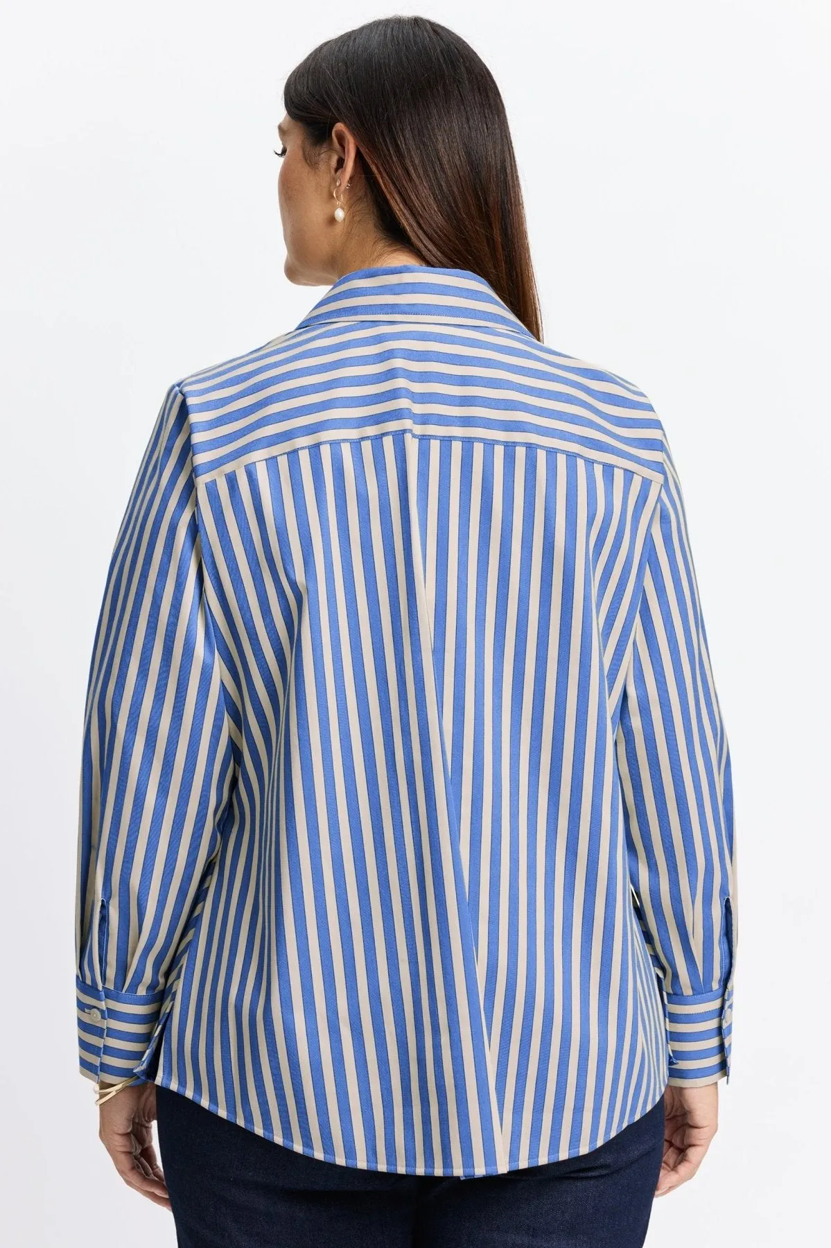 Mary Plus Essential Stretch Striped No Iron Shirt