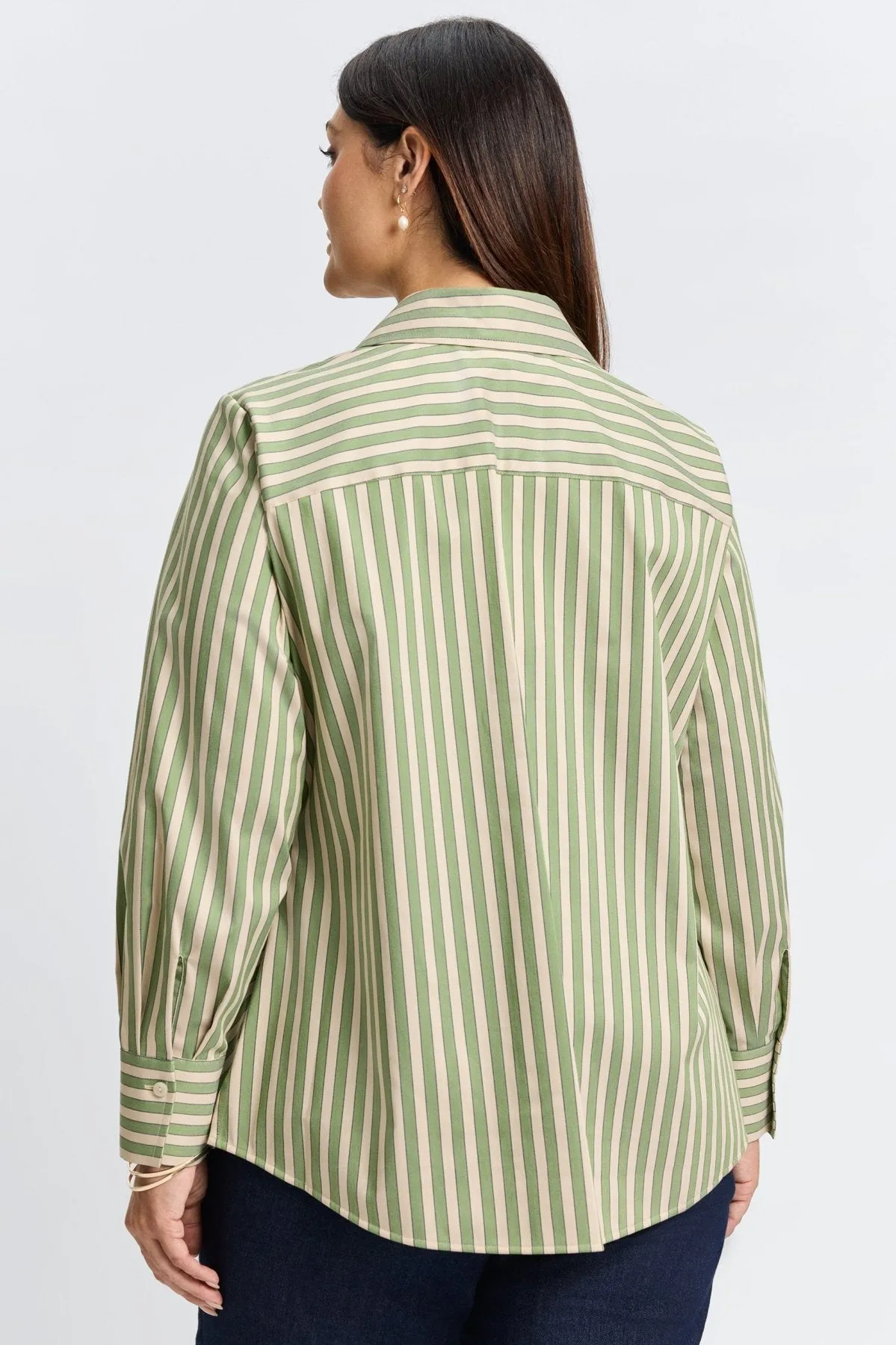 Mary Plus Essential Stretch Striped No Iron Shirt