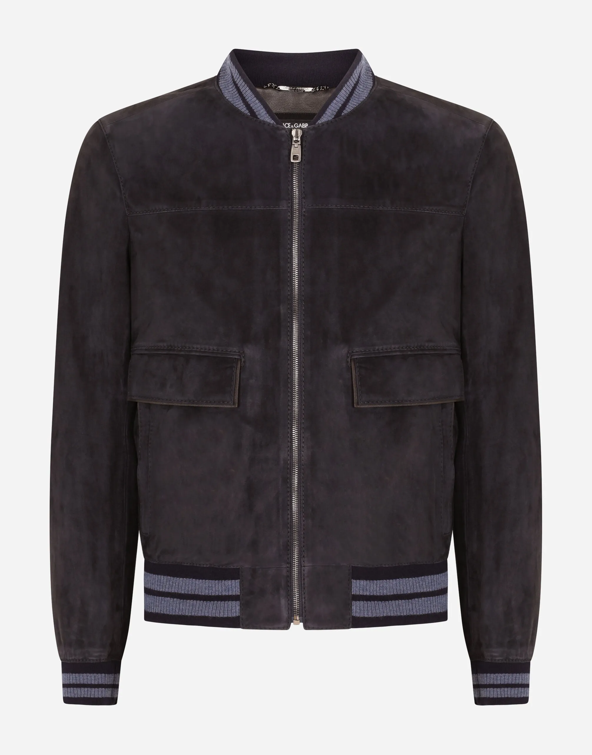 Men's Black Suede Leather Bomber jacket