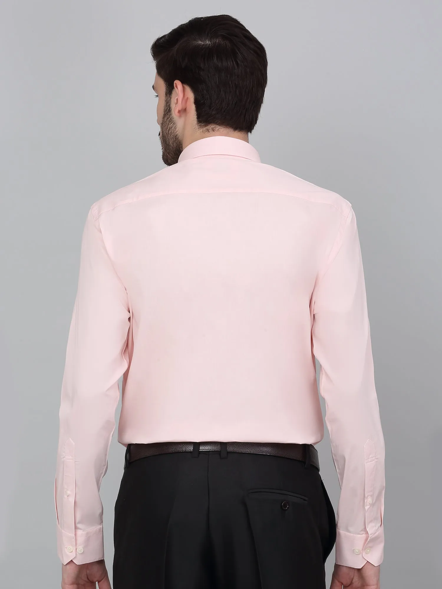 Men's Pink Solid Full Sleeve Formal Shirt