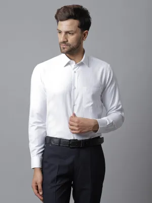 Men's White Formal Plain   Full Sleeve Shirt