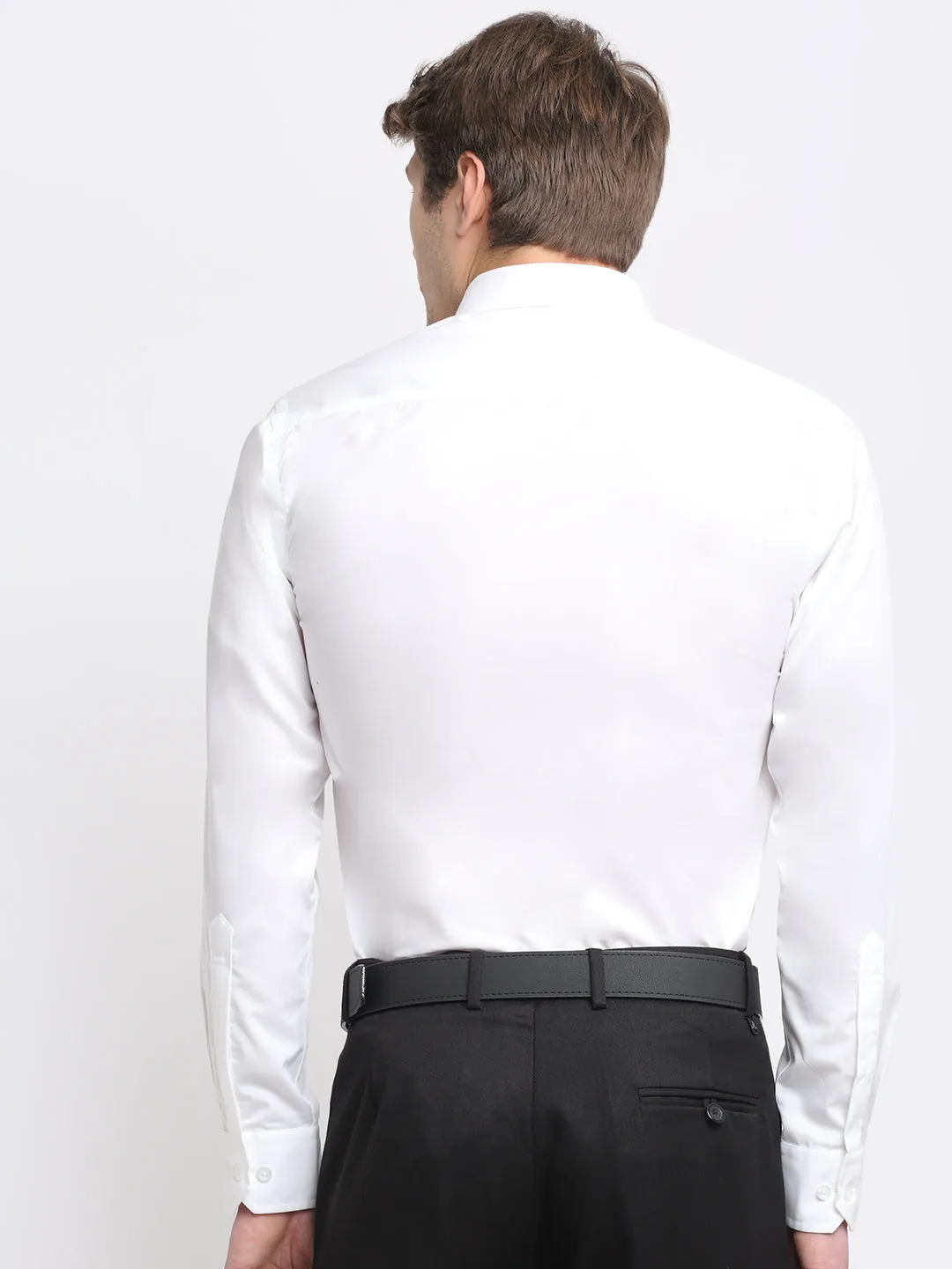 Men's White Formal Plain Full Sleeve Shirt