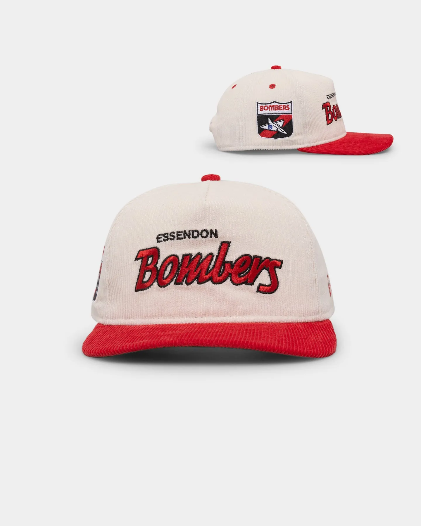 New Era Essendon Bombers "AFL Cord Script" Golfer Snapback Chrome/OTC