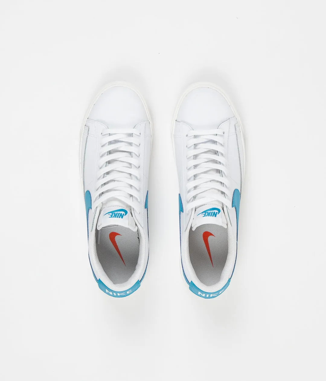 Nike Blazer Low Leather Shoes - White / Laser Blue - Sail