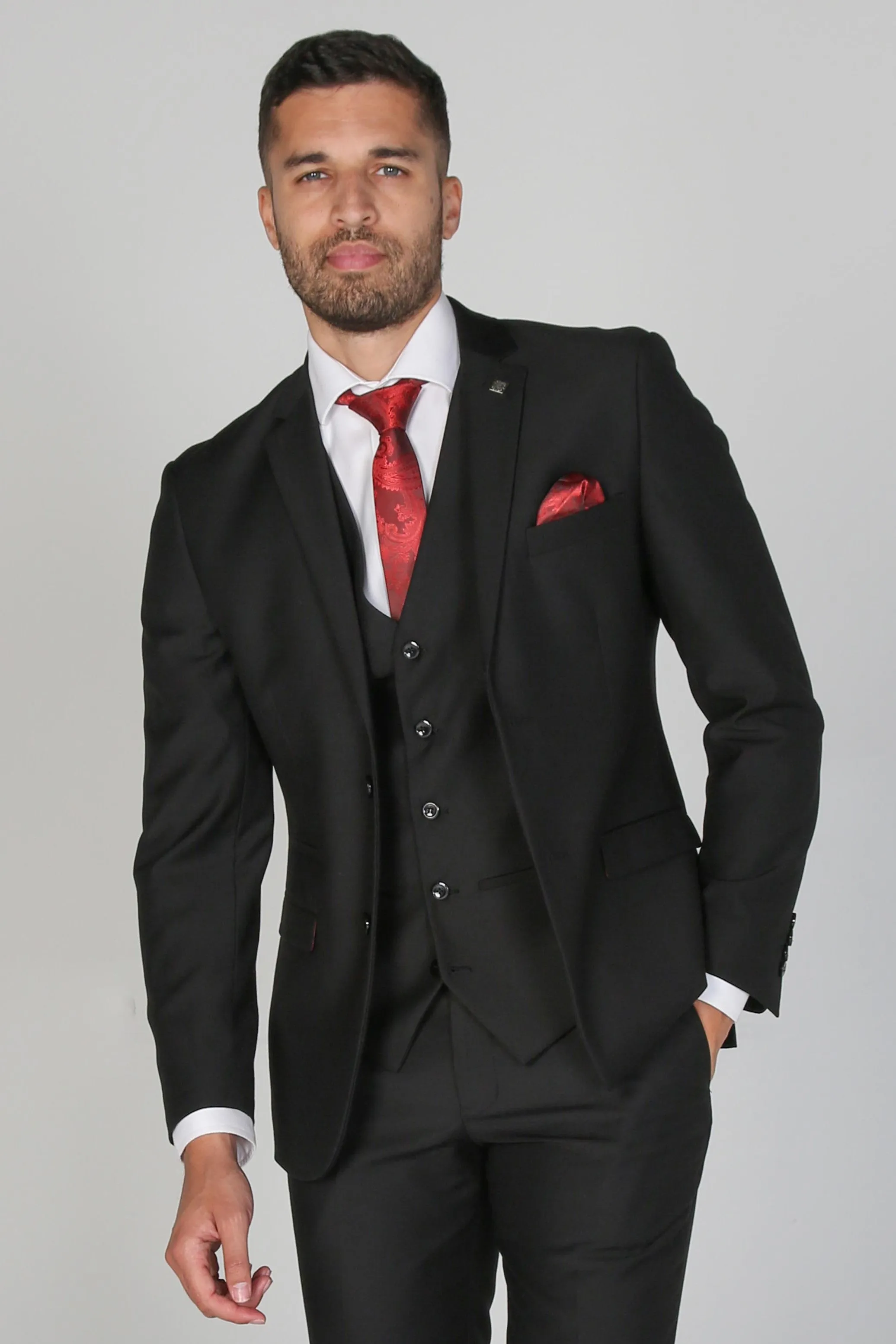 Parker Black Three Piece Suit