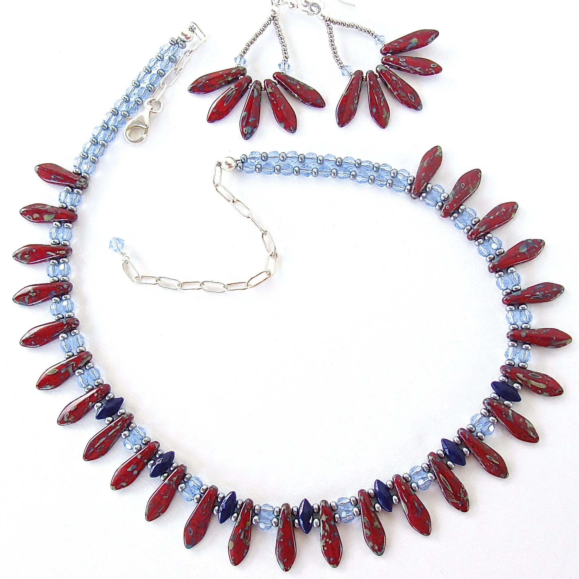 Petra: Blue Crystal Necklace Set