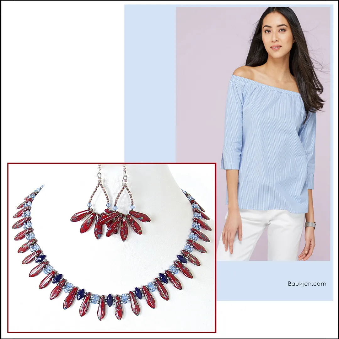 Petra: Blue Crystal Necklace Set