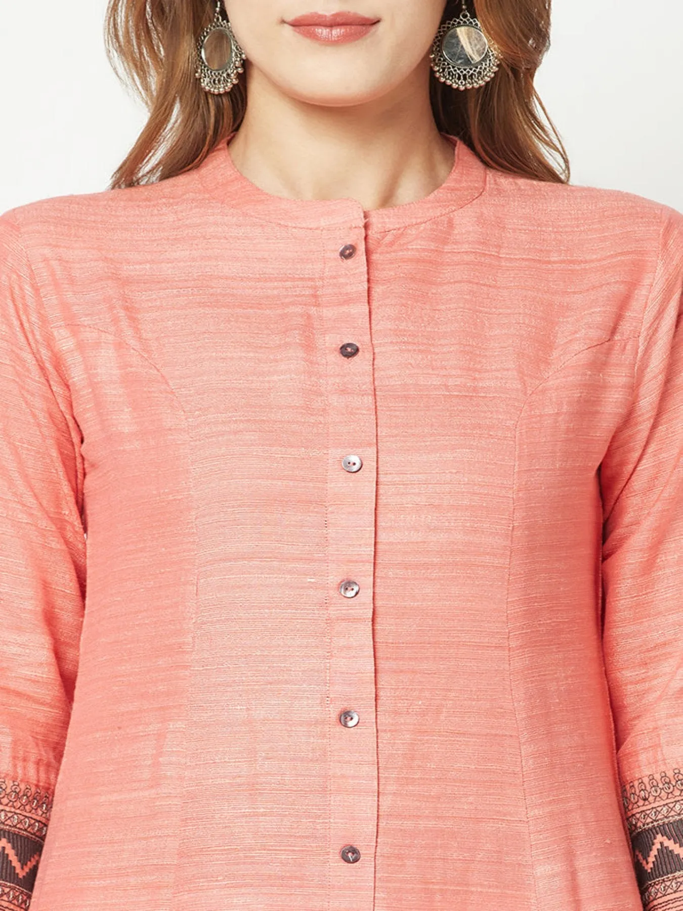 Pink Khaadi Embroidered Kurta