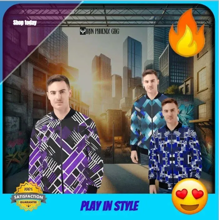 Pixelated Bomber Jacket for Gamers