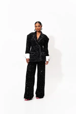 RAVEN Sequin Pantsuit in ONYX