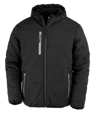 Recycled compass padded winter jacket | Black/Grey