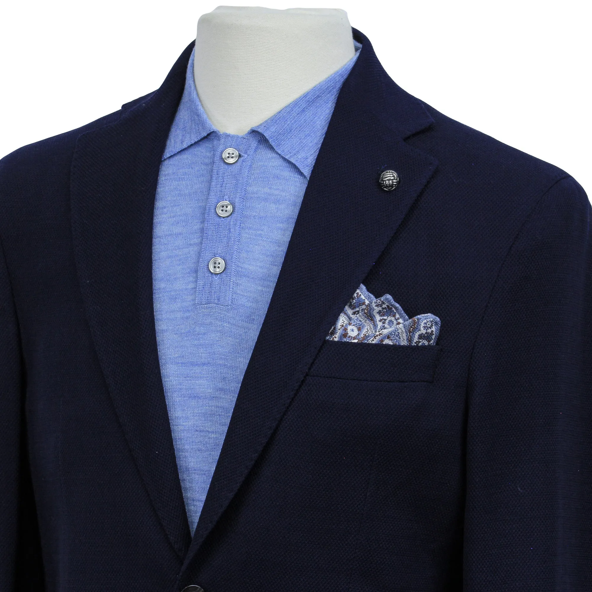 Royal Blue Textured Wool-Cashmere Hampton Contemporary Fit Sport Jacket - Jack Victor