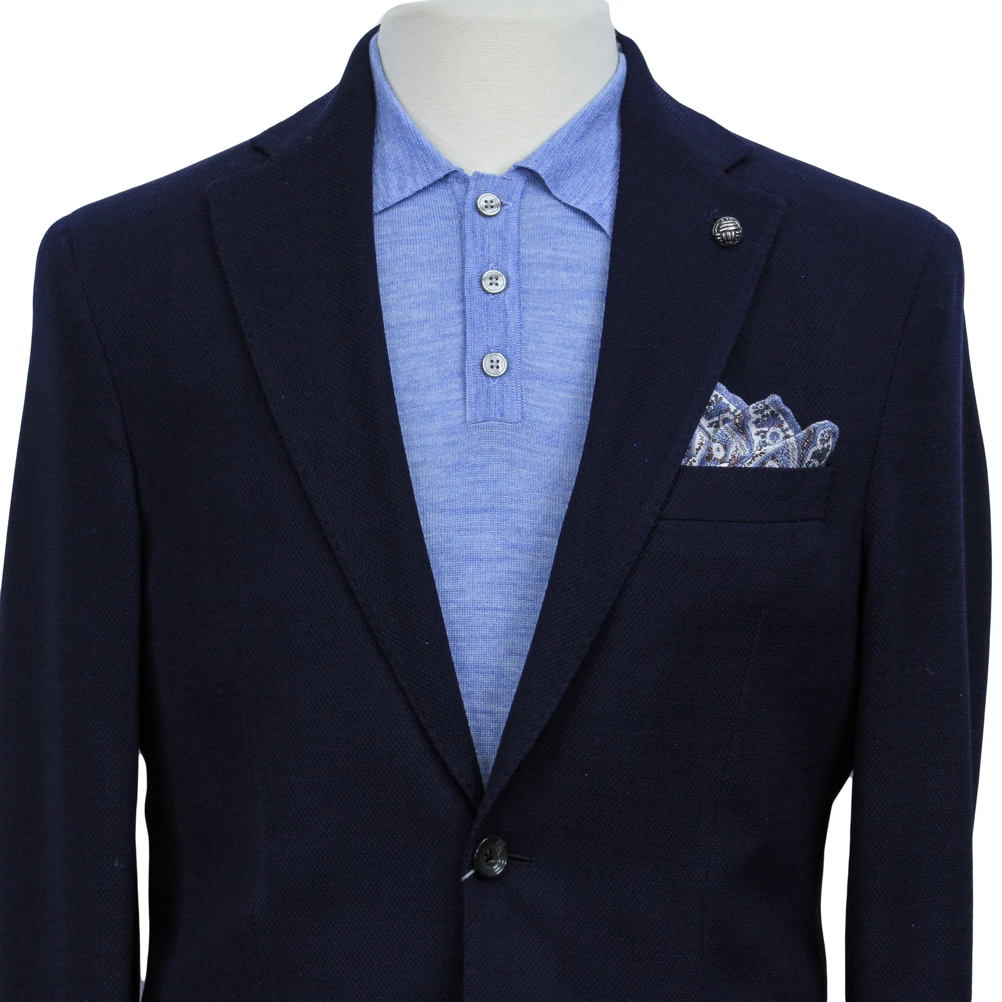 Royal Blue Textured Wool-Cashmere Hampton Contemporary Fit Sport Jacket - Jack Victor