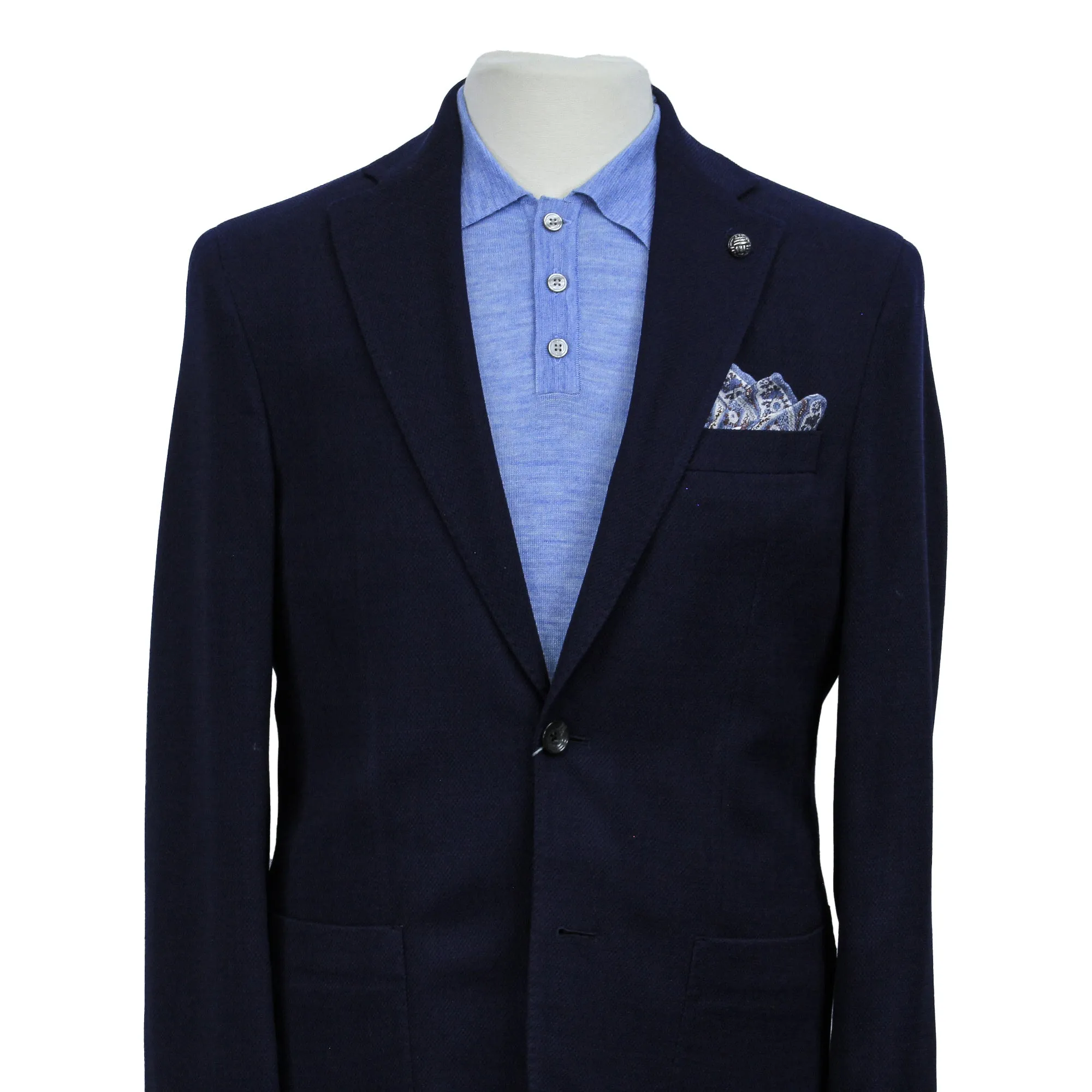 Royal Blue Textured Wool-Cashmere Hampton Contemporary Fit Sport Jacket - Jack Victor