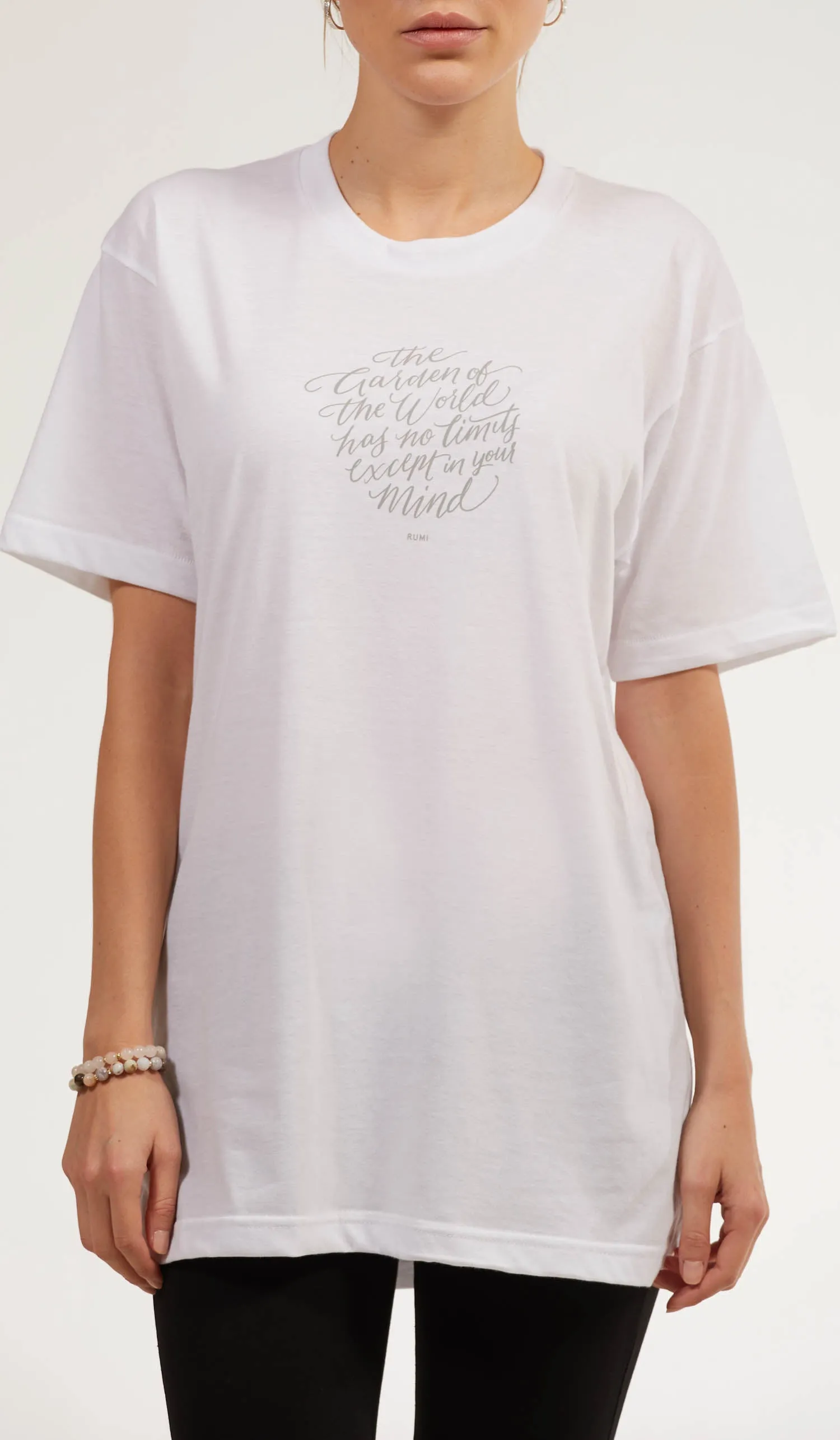 Rumi Quotes Fine Short Sleeve Unisex T Shirt - No Limits - White