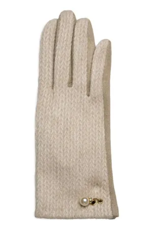 Shimmery Texting Gloves With Pearl