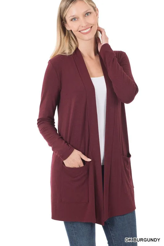 SLOUCHY POCKET OPEN CARDIGAN