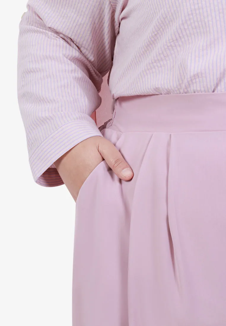 Sung Korean Inspired Lightweight Wide Pants - Baby Pink